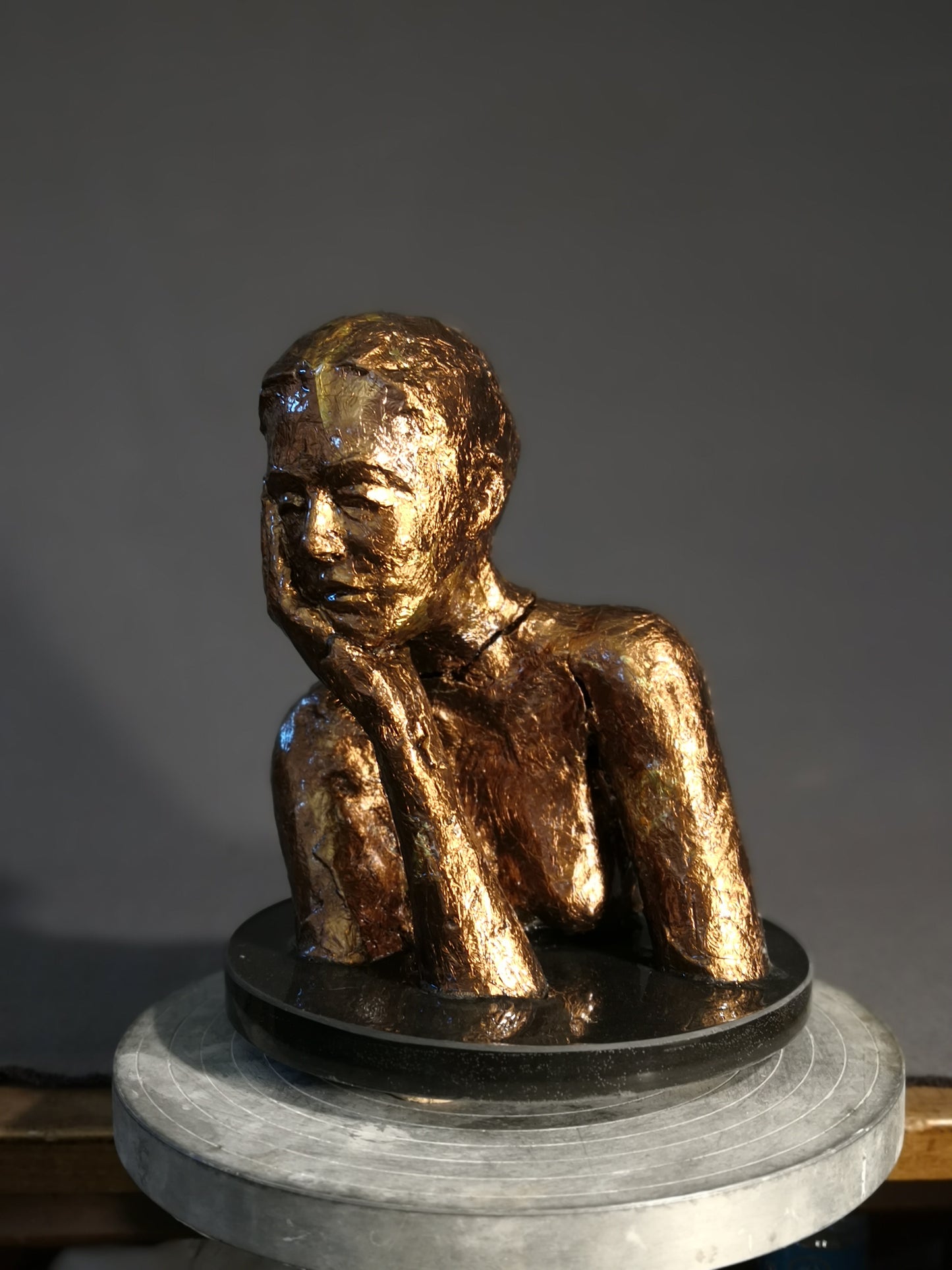 Girl at the Window - Dry clay