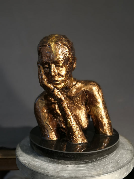 Girl at the Window - Dry clay